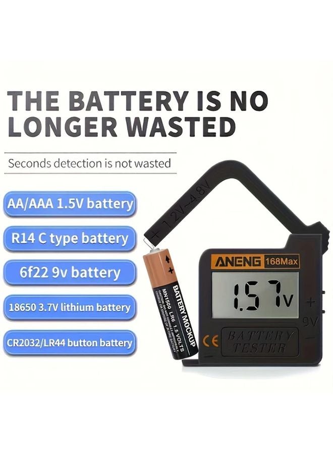 Black Portable Universal Battery Tester High Precision AC DC Voltage Meter - Image 2