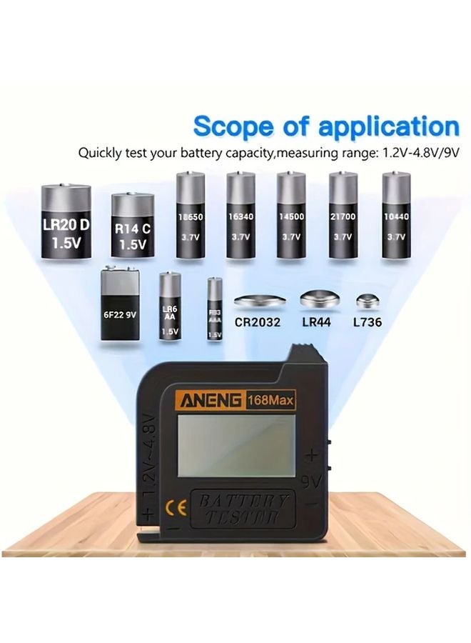 Black Portable Universal Battery Tester High Precision AC DC Voltage Meter - Image 4