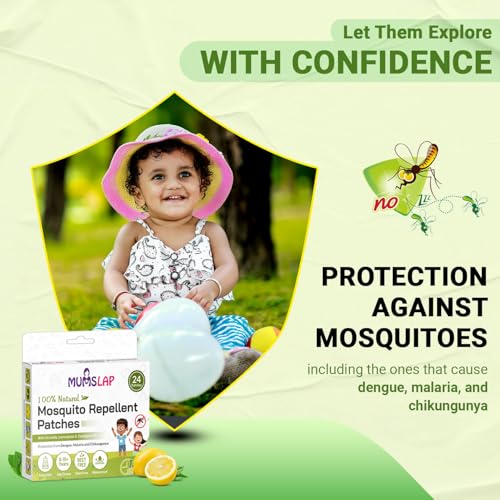 MumsLap Natural Mosquito Repellent Patches for Babies & Kids | Up to 12 Hours Protection with Citronella, Lemongrass & Eucalyptus Oil | Anti-Mosquito Stickers - Pack of 5 (120 Patches) - Image 2