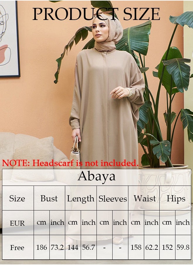 DUNISO عباية شيفون نسائية ملابس صلاة إسلامية قفطان إسلامي طويل أنيق فضفاض كارديجان قفطان إسلامي  - Image 2