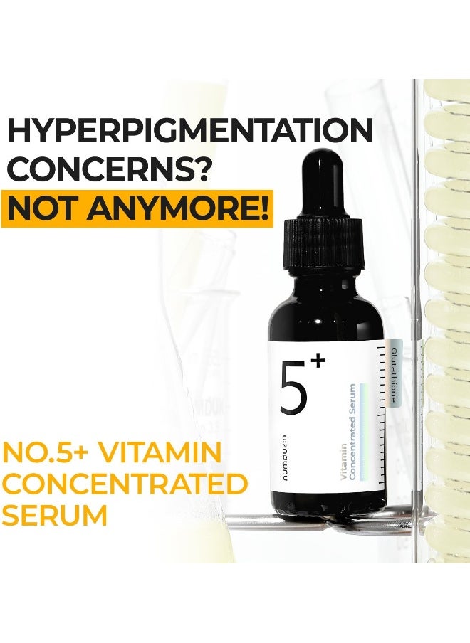 numbuzin No.5+ Vitamin Concentrated Serum | Glutathione & Vitamin Serum, Dark Spot, Korean Skincare 1.01Fl.Oz/30Ml  - Image 2