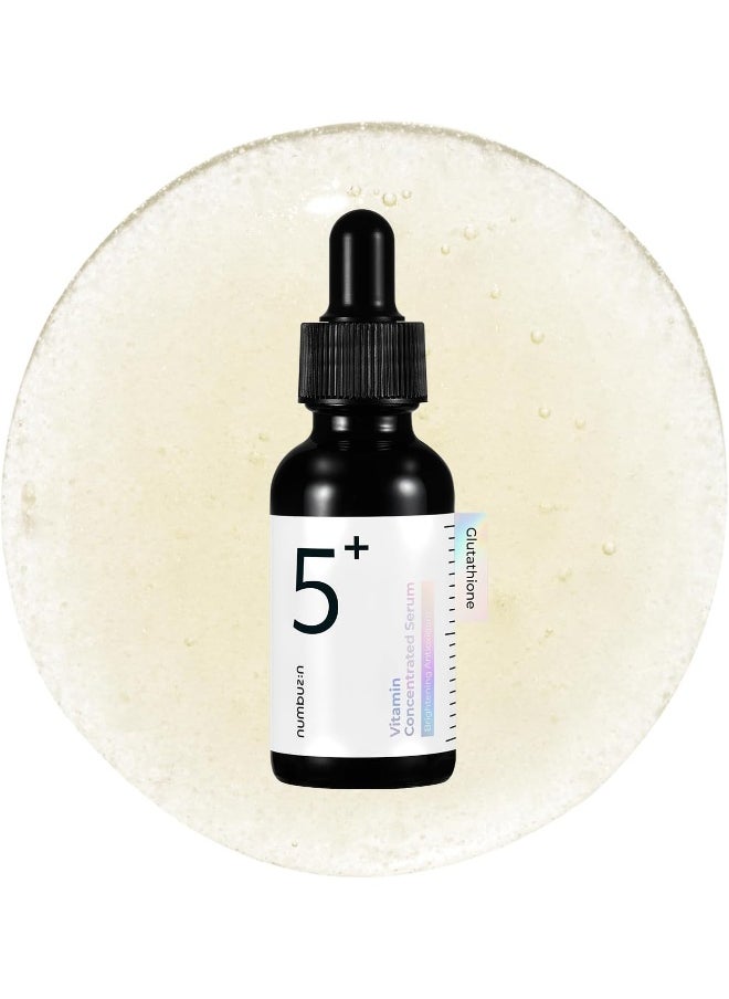numbuzin No.5+ Vitamin Concentrated Serum | Glutathione & Vitamin Serum, Dark Spot, Korean Skincare 1.01Fl.Oz/30Ml  - Image 1