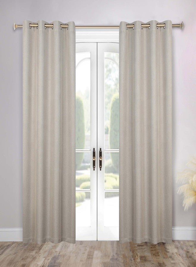Superior 100% Blackout Curtains, Room Darkening, Bedroom Drapes, Kitchen, Living Room, Window Accents, Sun Blocking, Thermal, Solid Covers, Nyan Collection, Set of 2 Panels, 52" x 108", Oatmeal Beige - Image 1