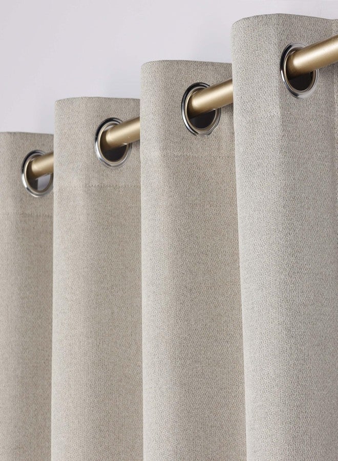 Superior 100% Blackout Curtains, Room Darkening, Bedroom Drapes, Kitchen, Living Room, Window Accents, Sun Blocking, Thermal, Solid Covers, Nyan Collection, Set of 2 Panels, 52" x 108", Oatmeal Beige - Image 2