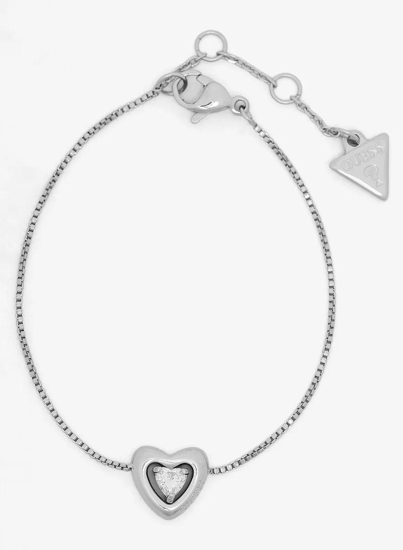 GUESS Crystal Heart Chain Bracelet