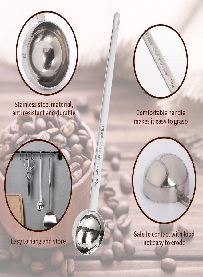 Hariendny 2Pcs 1 Tablespoon 2 Tablespoon Coffee Scoop Stainless Steel Long Handle Measuring Spoon 1 tbsp 2 tbsp Measuring spoon 15 ml 30 ml Coffee Scoop for Ground Coffee - Image 3