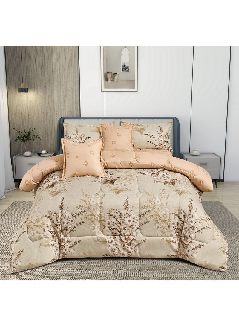 MingLi Microfiber Tree Print Double Duvet Set 6 Piece System Premium Middle Fill 250 x 230