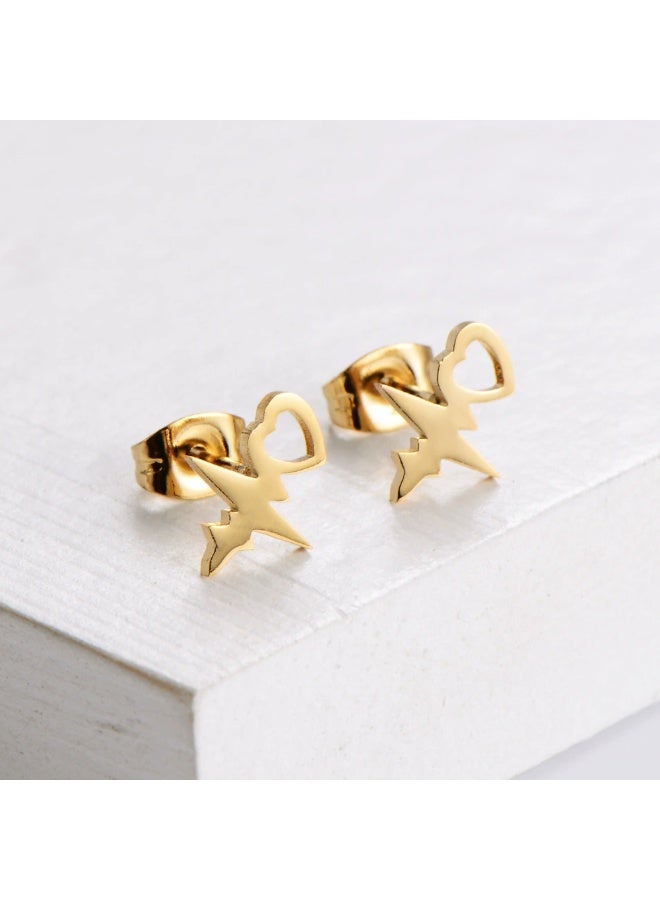 Goolsky Women’s Titanium Steel Pendant Necklace & Earrings Set – Elegant Minimalist Jewelry, Dainty INS Style Gift - Image 2