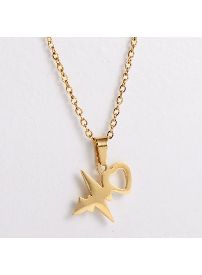 Goolsky Women’s Titanium Steel Pendant Necklace & Earrings Set – Elegant Minimalist Jewelry, Dainty INS Style Gift - Image 4