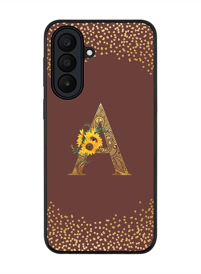 Stylizedd Rugged Case for Samsung Galaxy A27 / Galaxy M47- Slim Fit Hybrid Rubber Cover Sunflower Monogram - A (Brown)