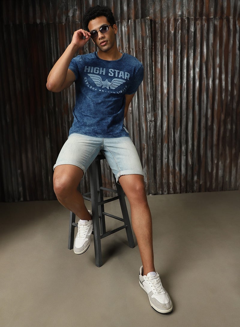 هاي ستار تيشيرت رجالي بقصة عادية أزرق فاتح - منعش ومريح - Image 5