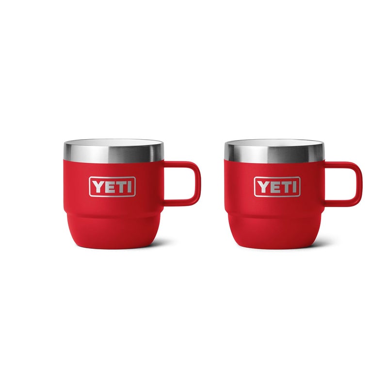YETI Rambler 6 oz Stackable Mug, Stainless Steel, Vacuum Insulated Espresso/Coffee Mug, 2 Pack, Rescue Red - Image 1