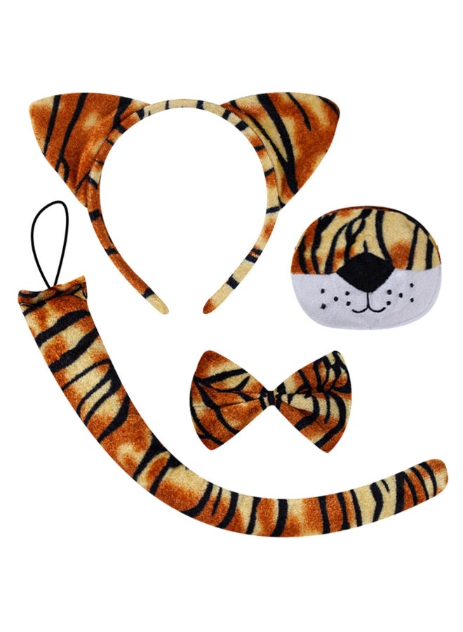 CBLUO 4 Pcs Halloween Cat Ears Headband Nose Bow Tie Tail Tiger Hair Hoops Bands Bowtie Animal Headpiece Hairband Women Xmas Wedding Holiday Festival Parade Cosplay Dress Up Birthday Party Accessories - Image 2