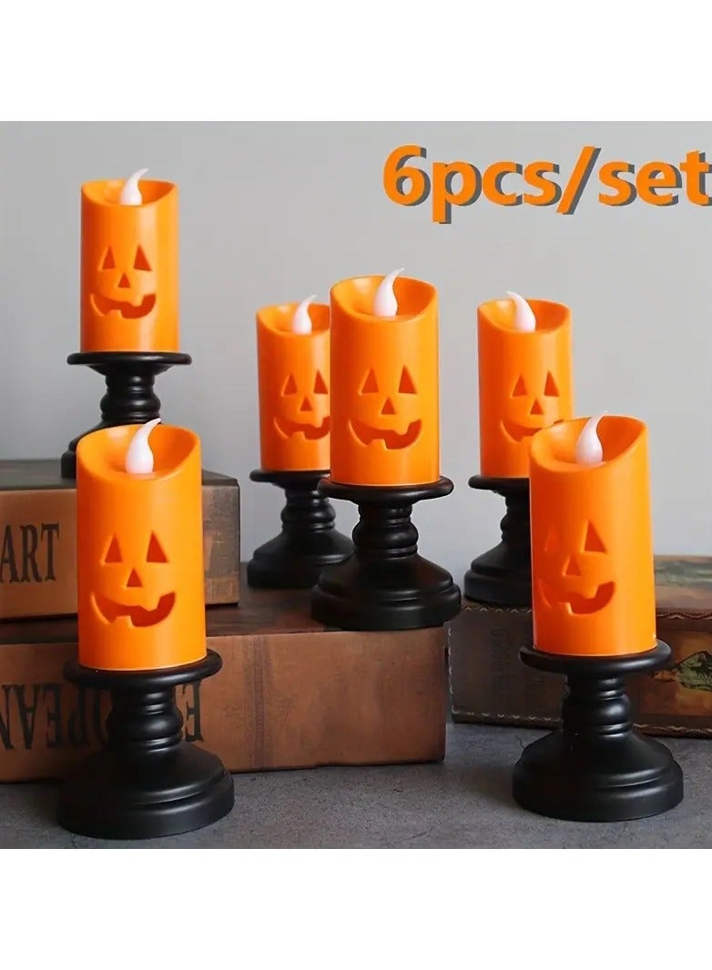 JOLLITY LLC Halloween Candle Lights LED Colorful Holder Table Decoration Jack Lantern Party Home (6pcs) - Image 1