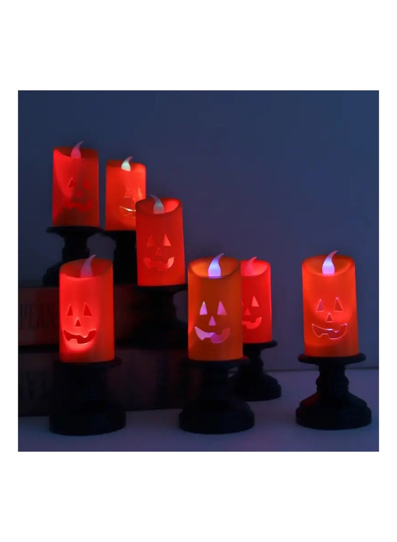 JOLLITY LLC Halloween Candle Lights LED Colorful Holder Table Decoration Jack Lantern Party Home (6pcs) - Image 2