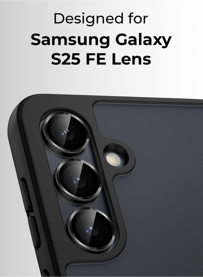 glassology Lens Protector for Samsung Galaxy S25 FE – Black Scratch Resistant HD Clarity Easy Installation - Image 3