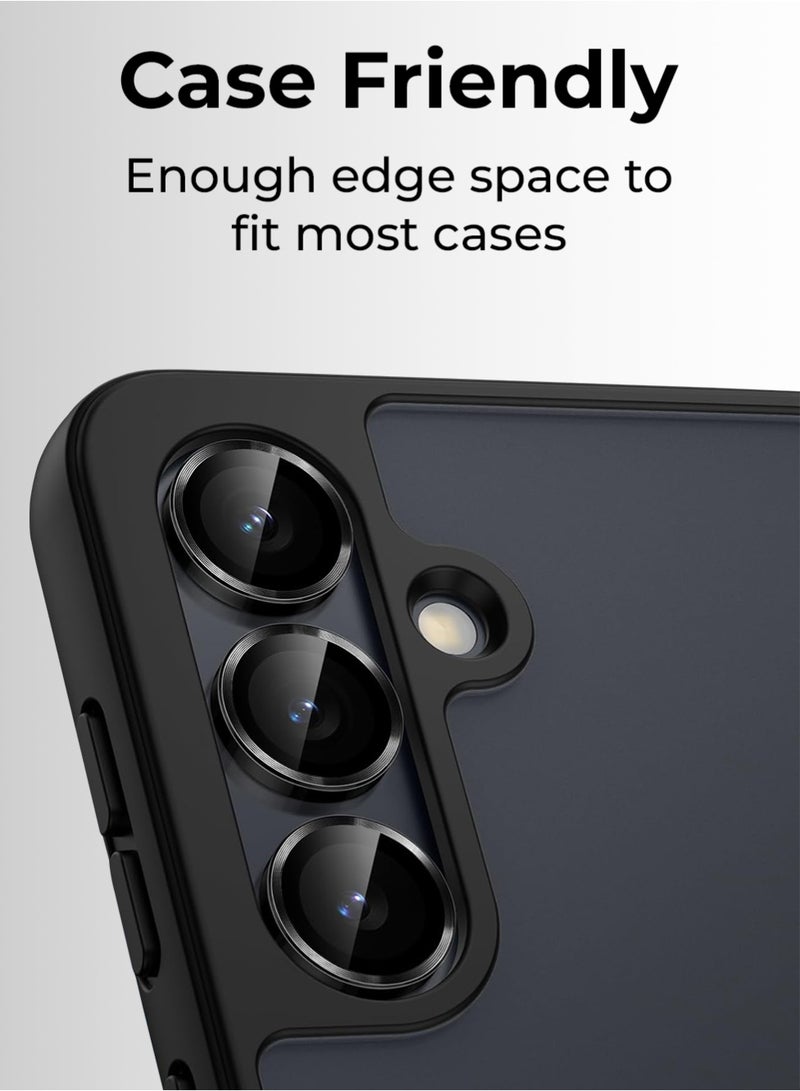 glassology Lens Protector for Samsung Galaxy S25 FE – Black Scratch Resistant HD Clarity Easy Installation - Image 5
