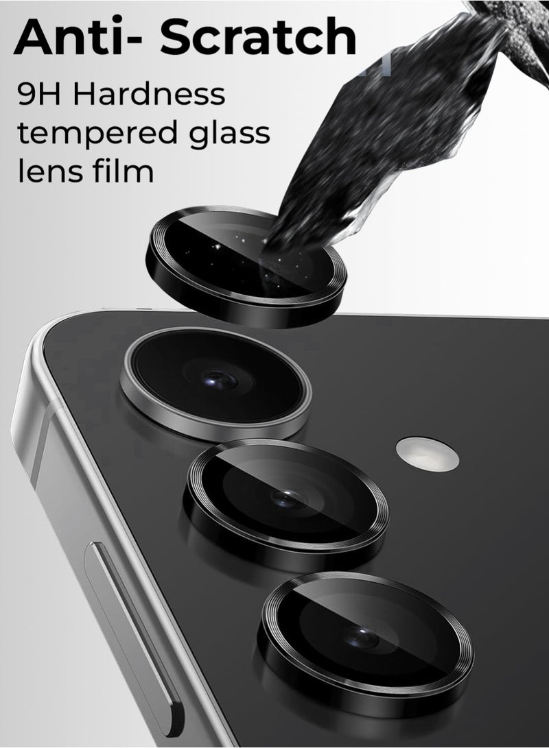 glassology Lens Protector for Samsung Galaxy S25 FE – Black Scratch Resistant HD Clarity Easy Installation - Image 4