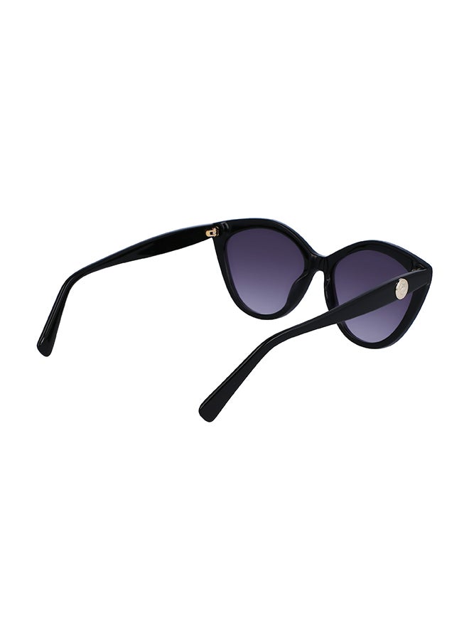 Longchamp نظارة شمسية بتصميم عين القطة للحماية من الأشعة فوق البنفسجية للنساء - LO730S-001-5616 - مقاس العدسة: 56 ملم  - Image 5