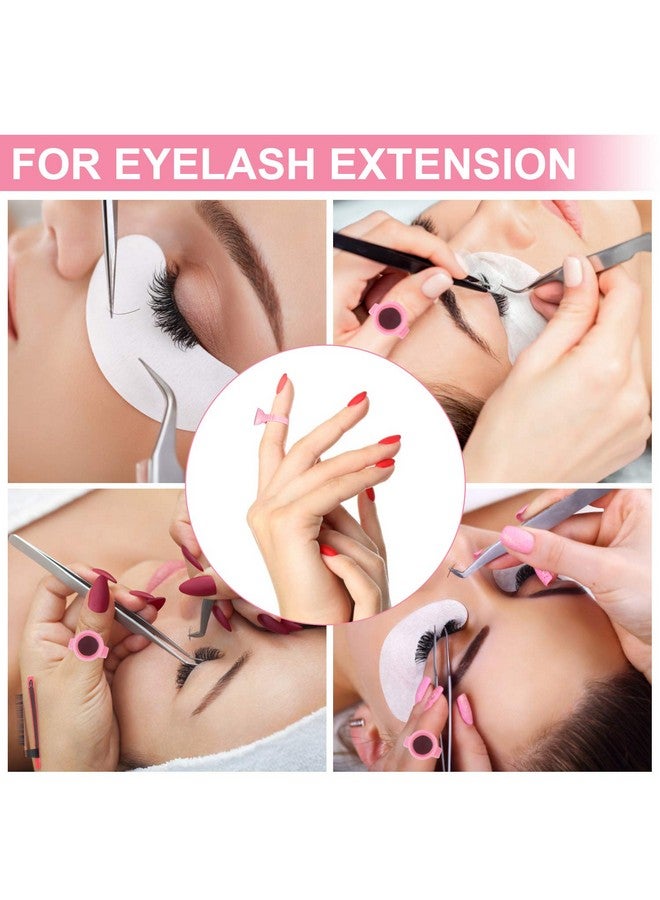 MEKK Glue Rings Glue Rings For Eyelash Extensions 300Pcs Pink Lash Extension Supplies Eyelash Glue Rings Disposable Pigment Rings For Eyelash Extension Nail Art - Image 5