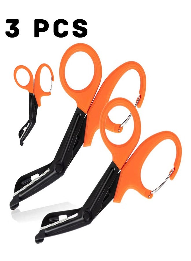 Realfrog 3 PCS Bandage Nursing Scissors, Trauma Scissors Medical Scissors with Carabiner, Premium Fluoride-Coated Surgical Scissors for Nurses, Doctors, Nursing Students, First Aid, EMT EMS 7.5"  - Image 1