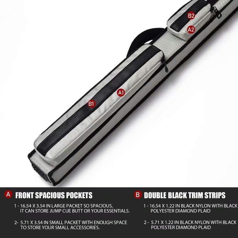 Collapsar 2X2 Pool Cue Hard Case Nylon/Leatherette Billiard Sitck Carrying Cases - Image 2