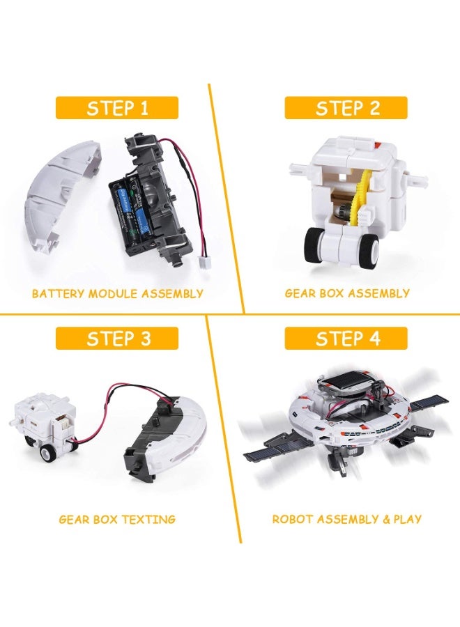 YelaJoy STEM Projects for Kids Ages 8+, Solar Robot Toys 6-in-1 Science Kits DIY Educational Building Space Toy,  Birthday Gifts for 8+ Year Old Boys Girls Teens, White - Image 4