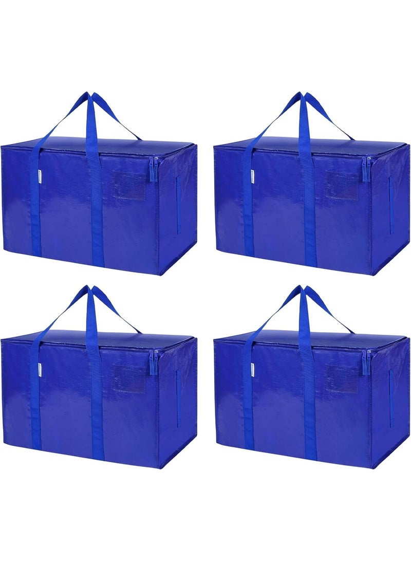 TRASSLE 4 Pack Extra Large Moving Bags with Carrying Handles & Zippers,Oversized Storage Tote for Space Saving,Heavy-Duty Storage Tote Moving Boxes Folds Flat,Prefer for Travelling,Moving,Camping - Image 1