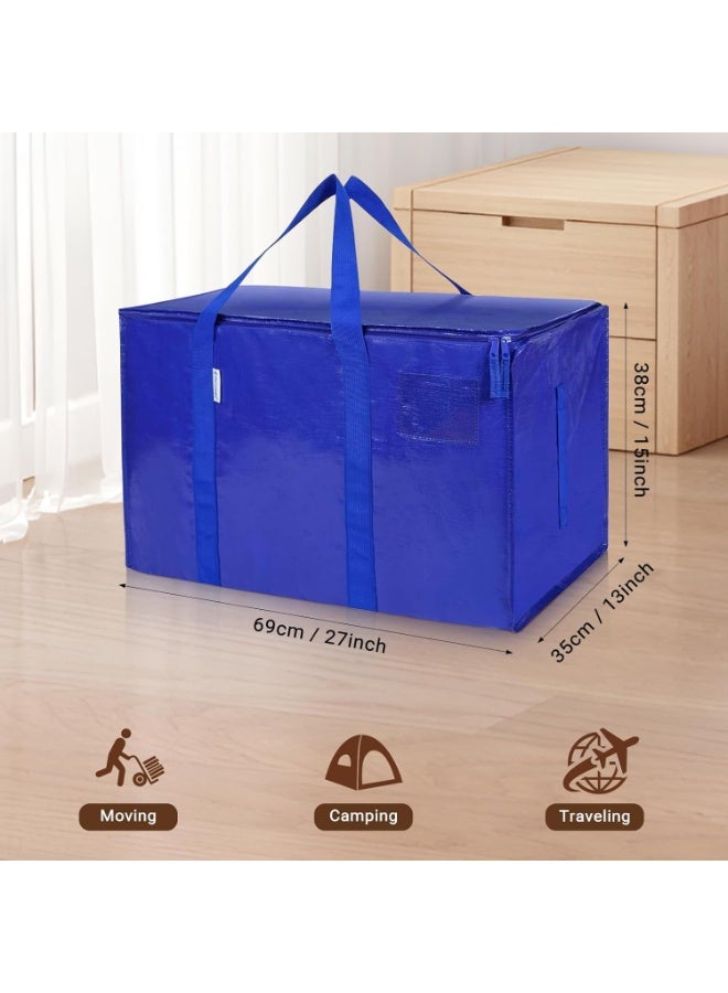 TRASSLE 4 Pack Extra Large Moving Bags with Carrying Handles & Zippers,Oversized Storage Tote for Space Saving,Heavy-Duty Storage Tote Moving Boxes Folds Flat,Prefer for Travelling,Moving,Camping - Image 2