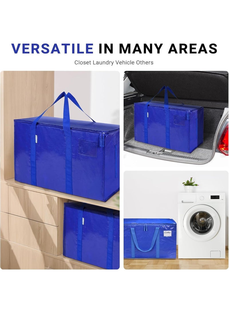 TRASSLE 4 Pack Extra Large Moving Bags with Carrying Handles & Zippers,Oversized Storage Tote for Space Saving,Heavy-Duty Storage Tote Moving Boxes Folds Flat,Prefer for Travelling,Moving,Camping - Image 3