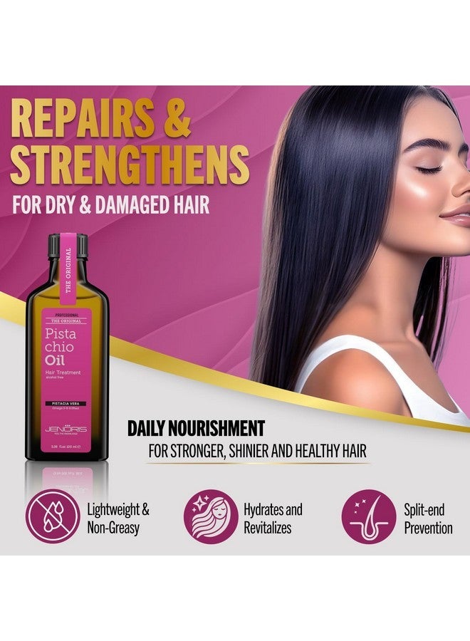 Jenoris Pistachio Oil Hair Serum for Frizzy and Damaged Hair, Lightweight Hair Oil for Dry Hair with Omega 3-6-9 Complex, Anti-Frizz Hair Serum for Shine, Hydration & Split-End Treatment, 3.38 fl.oz - Image 4
