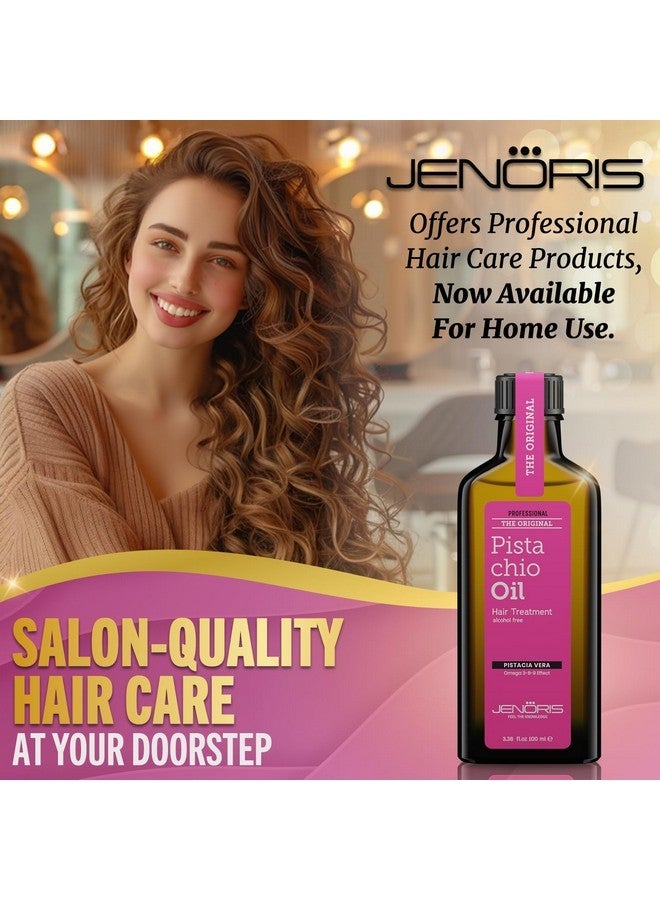Jenoris Pistachio Oil Hair Serum for Frizzy and Damaged Hair, Lightweight Hair Oil for Dry Hair with Omega 3-6-9 Complex, Anti-Frizz Hair Serum for Shine, Hydration & Split-End Treatment, 3.38 fl.oz - Image 3