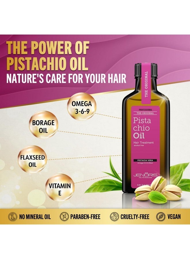 Jenoris Pistachio Oil Hair Serum for Frizzy and Damaged Hair, Lightweight Hair Oil for Dry Hair with Omega 3-6-9 Complex, Anti-Frizz Hair Serum for Shine, Hydration & Split-End Treatment, 3.38 fl.oz - Image 2