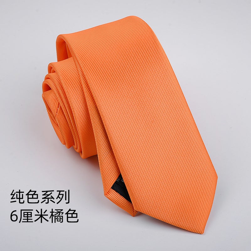 Korean Style Mens Black Silk Tie 6CM purple  - Image 5