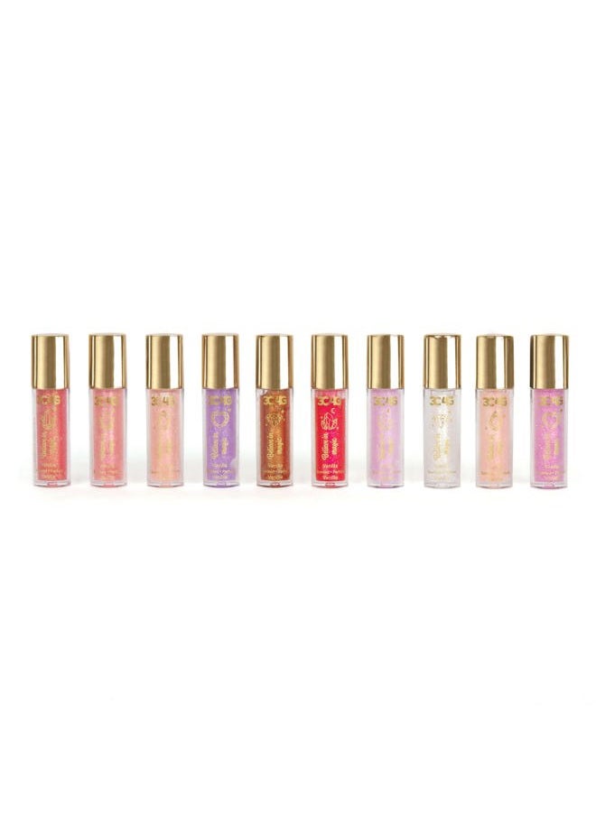 3C4G THREE CHEERS FOR GIRLS Pink and Gold Lip Gloss Set 10 Pack - Kids Lip Gloss for Girls & Teens - Vanilla Flavored Hydrating Lip Gloss Set - Colors Include Pink, Purple, Nude & More! - Ages 8+ by Make It Real  - Image 3