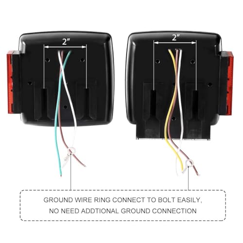 CZC AUTO 12V LED Submersible Trailer Tail Light Kit for Under 80 Inch Boat Trailer Marine with 18G Pure Copper Wiring Harness - Image 5