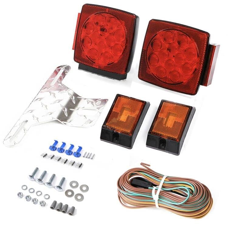 CZC AUTO 12V LED Submersible Trailer Tail Light Kit for Under 80 Inch Boat Trailer Marine with 18G Pure Copper Wiring Harness - Image 2