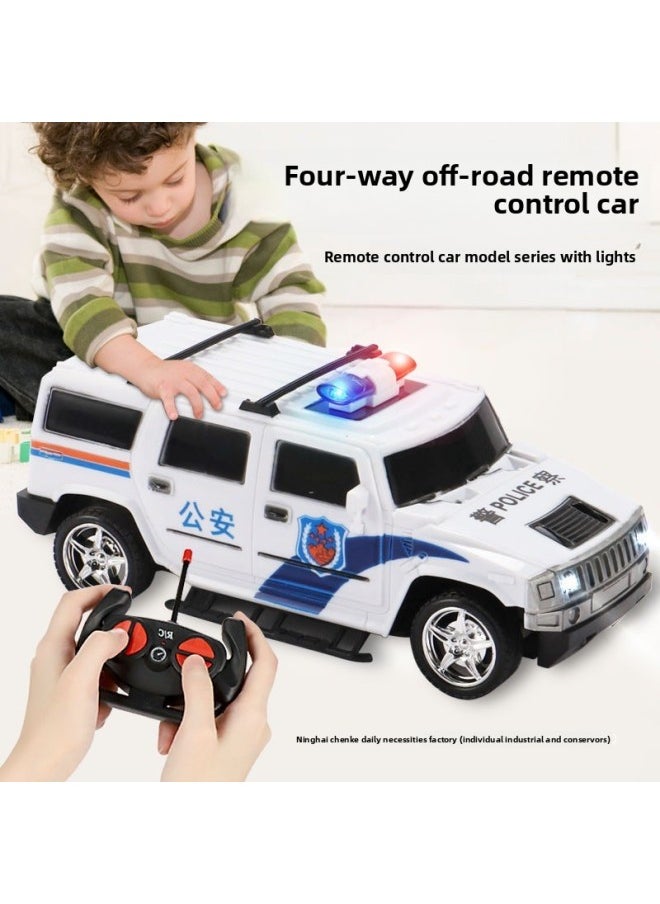 Generic Toy Car With Lights For Kidsren Off-Road Racing Little Boy Toy Police Car Fire Truck Rechargeable Remote Control Car-Color:Black Off-road Police Car (with Lights + Remote Control)-Proportion:Rechargeable Model [rechargeable Battery + Usb Cable]  - Image 2