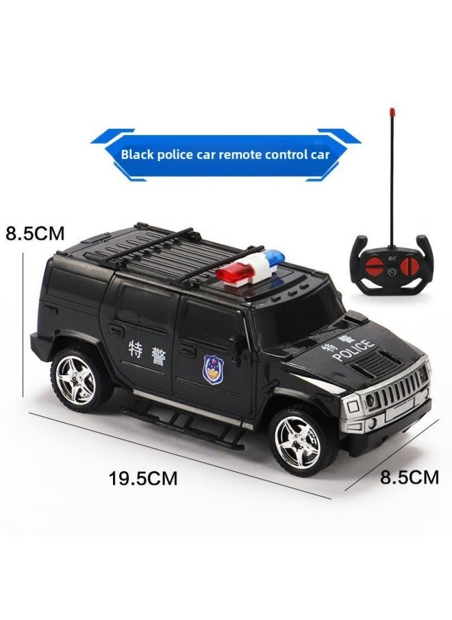 Generic Toy Car With Lights For Kidsren Off-Road Racing Little Boy Toy Police Car Fire Truck Rechargeable Remote Control Car-Color:Black Off-road Police Car (with Lights + Remote Control)-Proportion:Rechargeable Model [rechargeable Battery + Usb Cable]  - Image 1