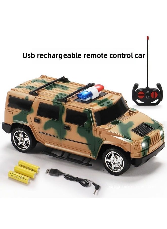 Generic Toy Car With Lights For Kidsren Off-Road Racing Little Boy Toy Police Car Fire Truck Rechargeable Remote Control Car-Color:Black Off-road Police Car (with Lights + Remote Control)-Proportion:Rechargeable Model [rechargeable Battery + Usb Cable]  - Image 5
