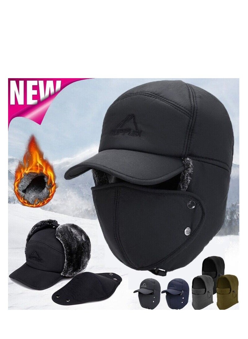 Generic Full Face Winter Warm Hat With Detachable Mask, Men Winter Trapper Hat Snow Hats Thermal Windproof Hunting Skiing Cycling Ear Flaps Cold Weather Caps - Image 5