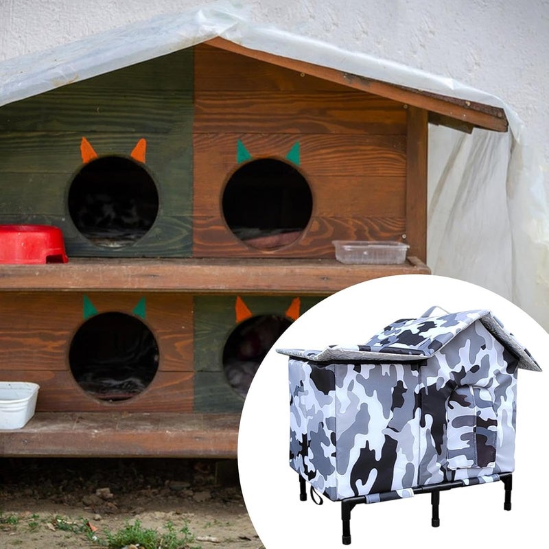 Large Cat House for Outdoor Waterproof Easy Install for Barn Garden Kitten - Image 5