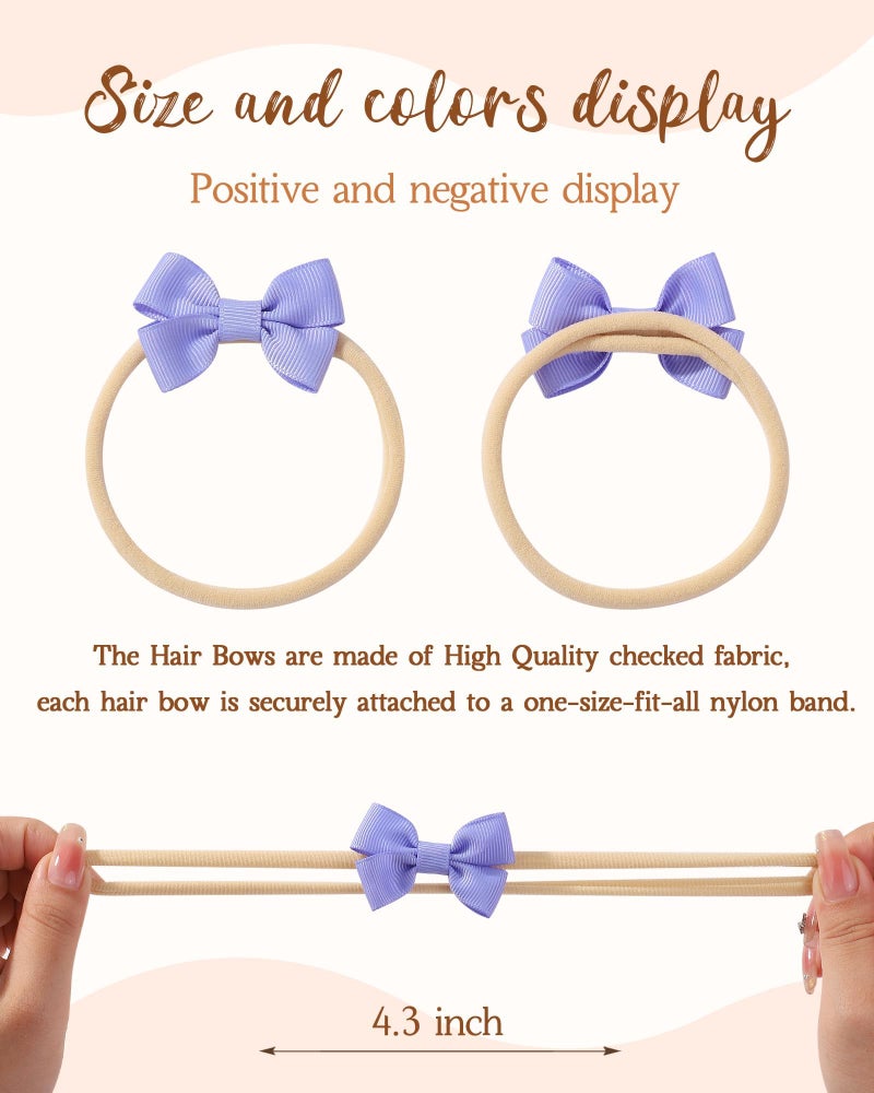 doboi 30PCS Baby Girls Headbands Hair Bows Nylon Grosgrain Ribbon Hairbands Solid Color Handmade Hair Accessories for Newborn Infant Toddlers Little Girl and Kids - Image 2