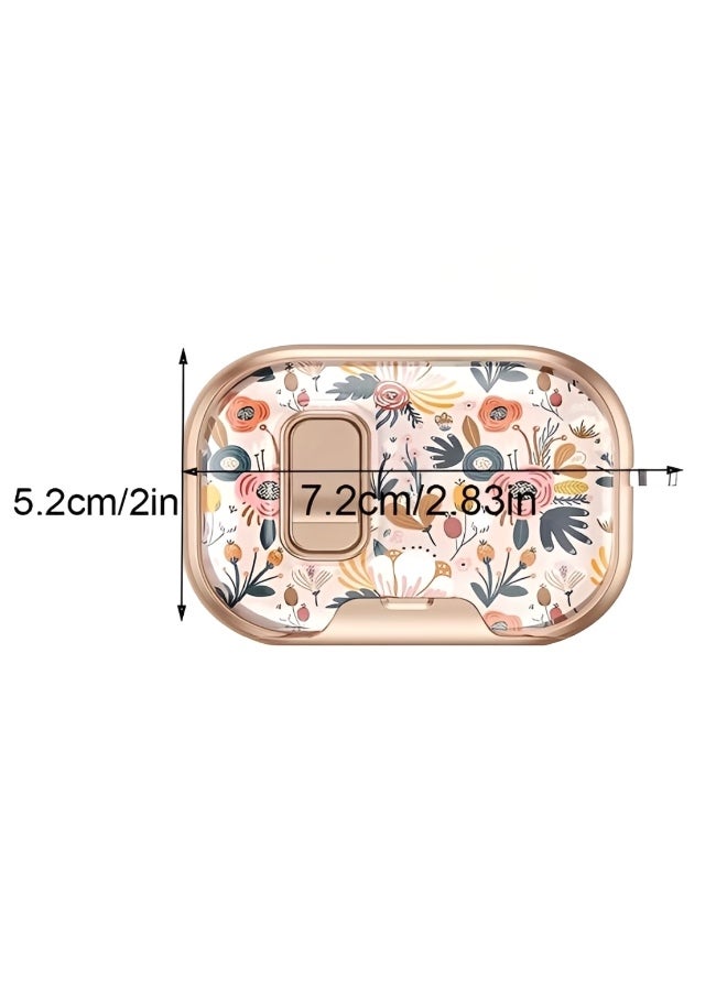 Floral Protective Case with Secure Lock Clip for AirPods Pro 2 , Shockproof Transparent TPU Cover with Keychain - Image 3