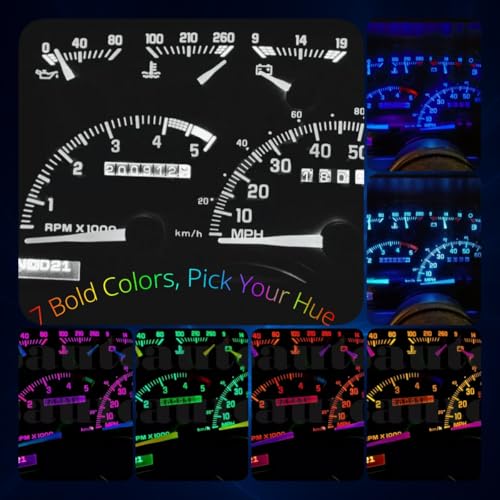 WLJH Dash Cluster LED Light Kit White 300LM Dimmable Non-Polarity Instrument Gauge Lights Replacement for 1988-1994 Chevy GMC C/K1500 C/K2500,Pack of 10 - Image 2