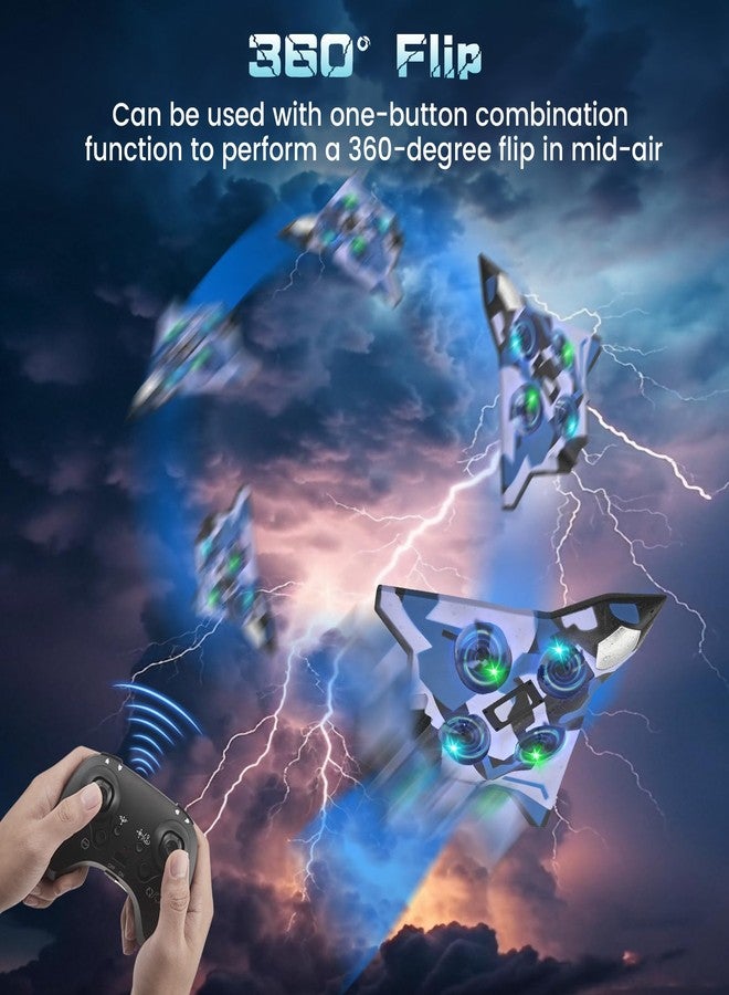 Nastopee Foam RC Aeroplane for Children with Light, 360° Flip, 2.4 GHz Remote Controlled Aircraft Altitude Hold, Headless Mode, RC Tarpaulin Fighter Plane Remote Controlled Gift for Children 8-16 Years - Image 5