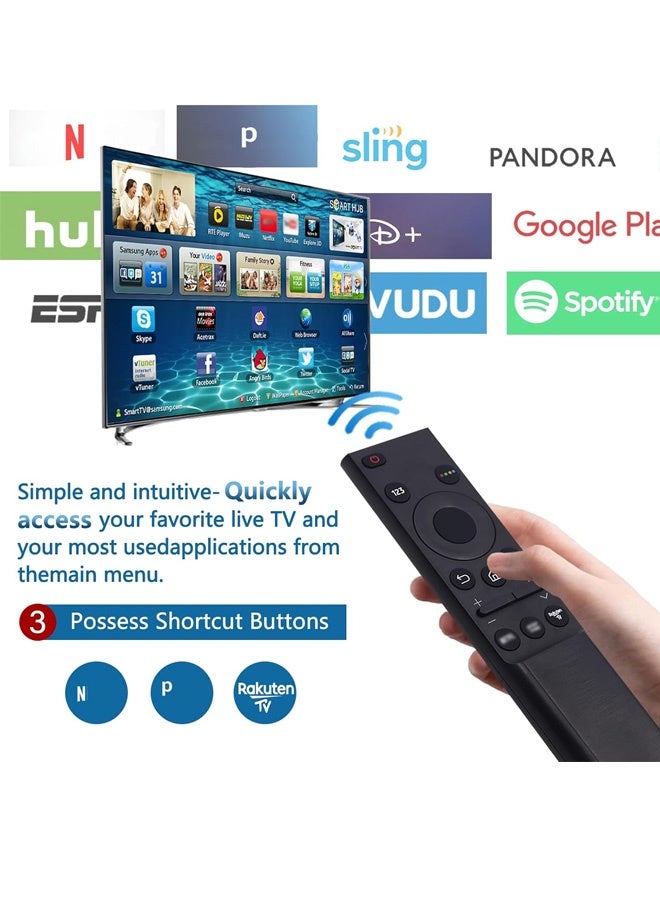 ايسكوت جهاز تحكم عن بعد عالمي للتلفزيون الذكي من سامسونج، جهاز تحكم عن بعد بديل عالمي للتلفزيون من سامسونج BN59-01388B BN59-01388C، متوافق مع جميع أجهزة تلفزيون سامسونج الذكية نيو كيو ليد ليد مع نتفليكس وبرايم فيديو وأزرار التحكم في تلفزيون سامسونج - Image 3