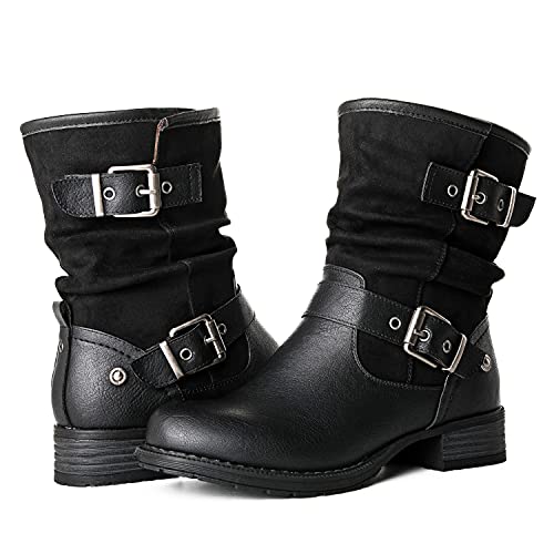 GLOBALWIN Women's Black Booties Comfortable Fashion Ankle Boots For Women Low Heel Size 7M - Image 2