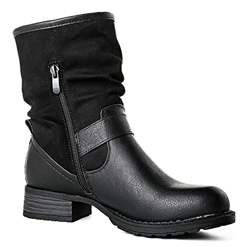 GLOBALWIN Women's Black Booties Comfortable Fashion Ankle Boots For Women Low Heel Size 7M - Image 3