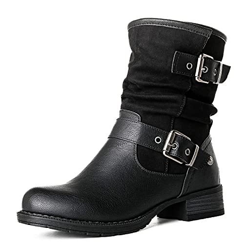 GLOBALWIN Women's Black Booties Comfortable Fashion Ankle Boots For Women Low Heel Size 7M - Image 1